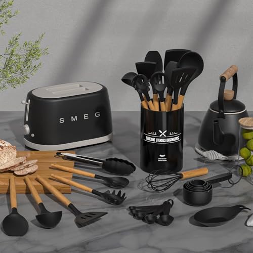 Umite Chef 34-Piece Silicone Utensil Set, Black