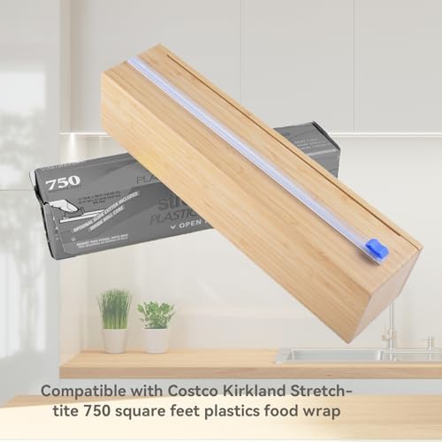 Plastic Wrap Dispenser with Cutter for Aluminum Foil, Plastic Wrap and Wax Paper, Fits 13" Roll（Plus）