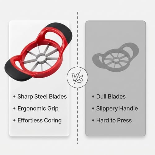 Extra Large Apple Slicer and Corer, 16-Slice Fruit Cutter for Kitchen