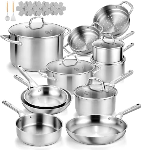 KOCH SYSTEME CS Stainless Steel Cookware Set 23 PCS With 5-Ply Steel Base