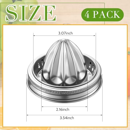 Lemonroad 4 Pcs Mason Jar Juicer Lid