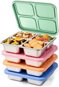 4 Pack Stainless Steel Snack Containers with Silicone Lids, Leakproof