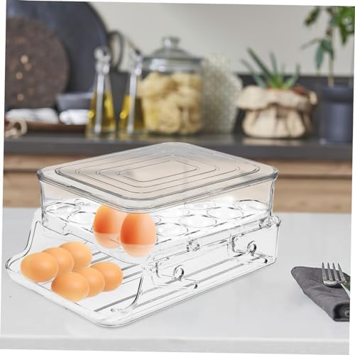 Hemobllo Egg Box, 2-layer PET Automatic Rolling Dispenser