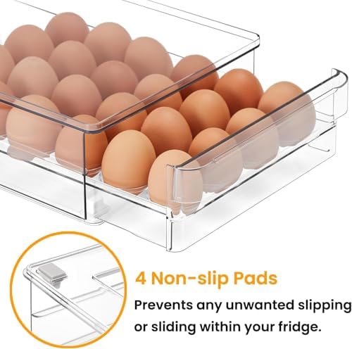 vacane 24 Capacity Egg Holder for Refrigerator, Egg Drawer for Fridge
