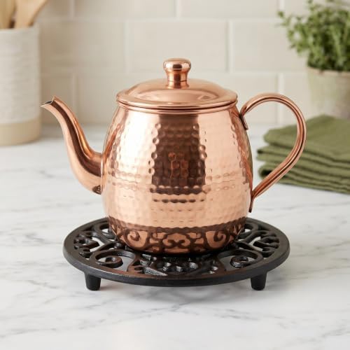 2pcs Cast Iron Teapot Trivet, Rustic Farmhouse Heat Pad for Kettles