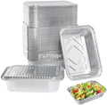 ® Aluminum Foil Pans with Foil Lids - 50 Pack, 7"×5", 1.5 LB Capacity