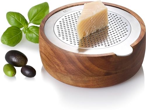 AdHoc Cut n Serve Fine Grater, Acacia Wood, 5"