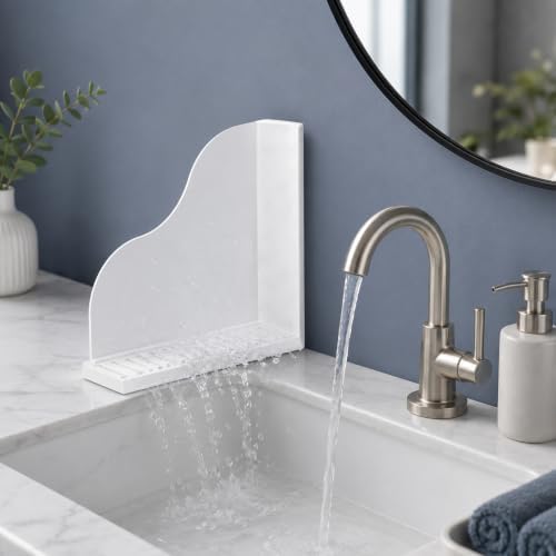 Shower Splash Guard, 2 Pack Silicone Splash Guards with Strong Suction