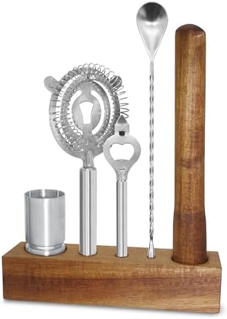 OGGI 6-Piece Slim Bartender Kit - Ideal Bar Cart Accessories, Great