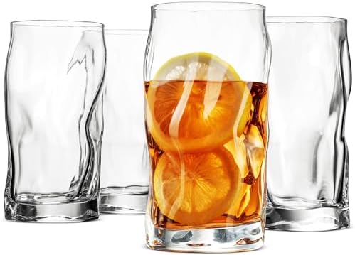 Bormioli Rocco Sorgente Cooler Glasses, 15.5 Oz - Clear, Set of 4