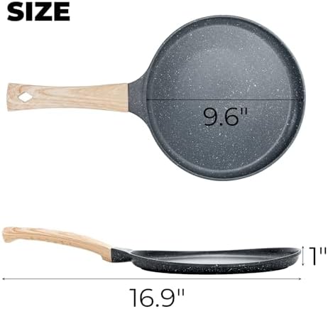 Hiceeden Nonstick Crepe Pan with Spreader, 10-Inch Tortilla Pan with