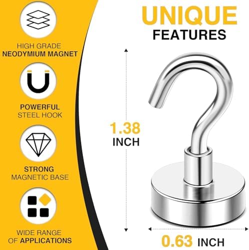 DIYMAG Magnetic Hooks, 20pcs, 30lbs+