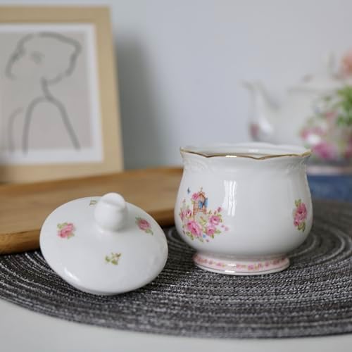 Bone China Porcelain Milk jug and Sugar Bowl Set for Coffee Tasting
