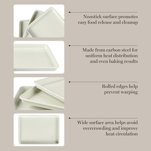Martha Stewart Gallen 3-Piece Cookie Sheet Set – 13", 15", 17" Baking