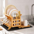 Greenual Bamboo 3-Tier Dish Drying Rack