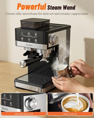 20 Bar Espresso Machine with Grinder and Milk Frother