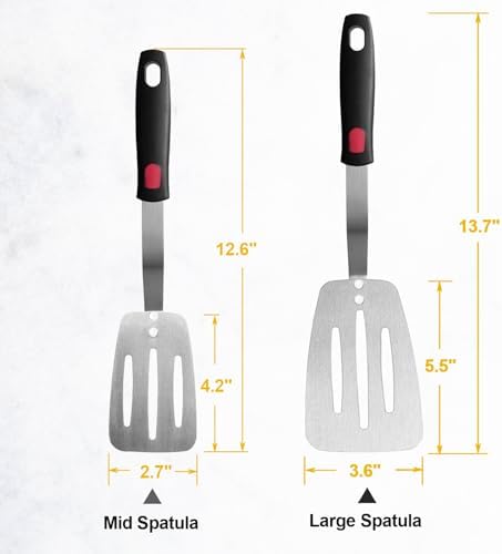 Stainless Steel Flexible Spatula, Thin Metal Turners, 2Pack(S+XL)