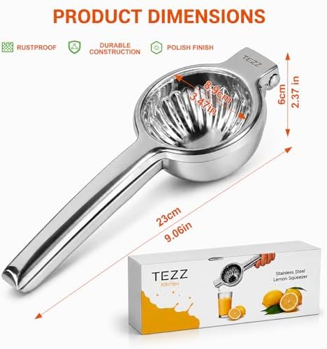 Lemon Squeezer, Stainless Steel Manual Citrus Juicer