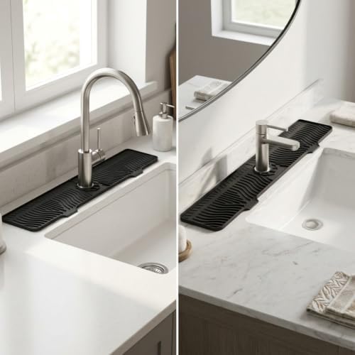 33-inch kitchen sink splash guard; a long silicone tap mat suitable