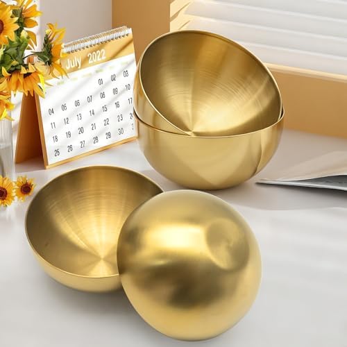 MDEOOSKY 15Pcs Gold Stainless Steel Mixing Bowls, 5.9 Inch Esthetician