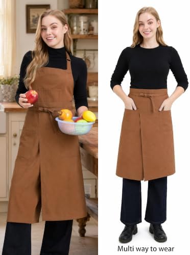 Molaxhome Split Pottery Apron with 3 Pockets Unisex with Adjustable