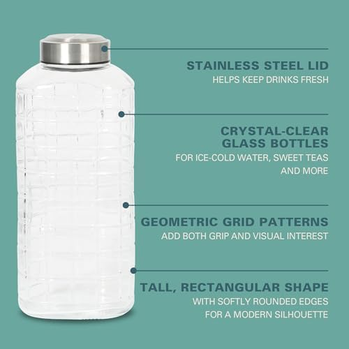 Gibson Home Whistler Peak 2 Pack 60 OZ (1.8 Liters) Large Embossed