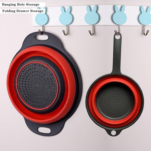 Collapsible Colander Set,Space Saving Collapsible Kitchen Colander