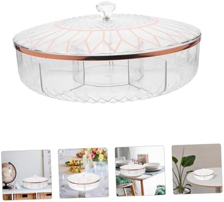 SECFOU Divided Snack Tray with Lid, Plastic Single Layer Organizer Box