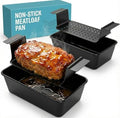 2-Pack Nonstick Meatloaf Pan with Drain Tray, Lift-Out Insert, 9x5”