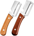 2-Piece Vegetable Peeler Set with Wooden Handles, Stainless Steel