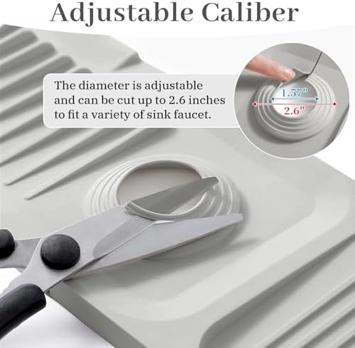 PoYang 23.6 Inch Silicone Sink Splash Guard, Kitchen Sink Mat, Light