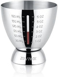 Stainless Steel Cocktail Jigger with OZ&ML Markings, 1–6oz