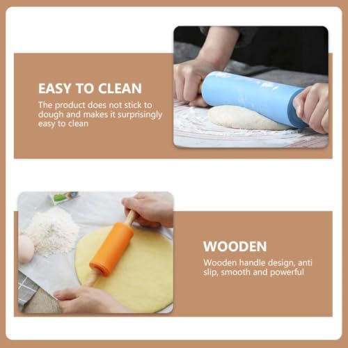 2pcs Silicone Rolling Pin Dough Roller for Tortillas and Bread Baking