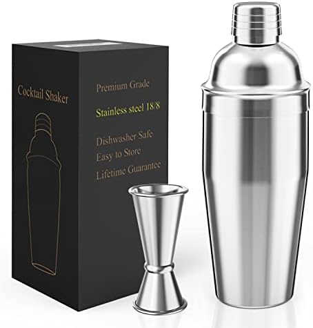 LUCKYGOOBO Cocktail Shaker Set Martini Shaker with Double Measuring