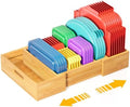 Kiasthome Expandable Bamboo Lid Organizers Inside Cabinet, Kitchen