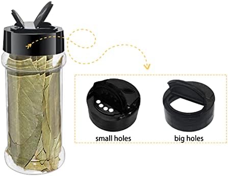 24 Pack 3.3 oz Clear Plastic Spice Jars with Black Shaker Lids
