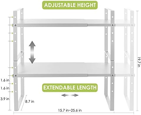 Across-Star Expandable Cabinet Shelf Organizer Rack, Stackable Kitchen