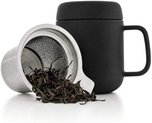 Tealyra - Sumo Porcelain Loose Tea Steeping Mug - 15oz/450 ml Ceramic