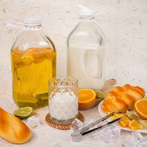 64 oz Glass Milk Bottle Heavy Duty Water Jug Refrigerator Container