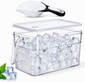 1 Set Ice Bin for Freezer with Lid Scoop, Tall Version, Black White