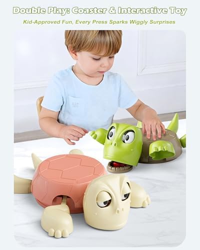 3D Printed Funny Turtle Coaster with Interactive Expression, Cup