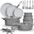 CAROTE 27pcs Ceramic Cookware Set, Pots and Pans Set with Detachable