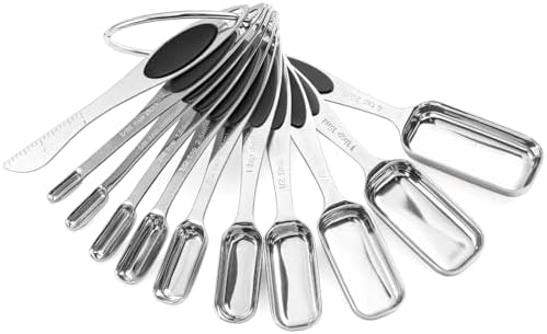 Magnetic Measuring Spoons Set of 11 with Leveler, Measuring Spoons