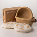 Crispier Crust Cotton Rope Banneton Basket Set, Brown