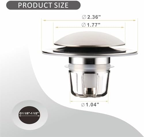 WELLUP Bathroom Sink Stopper,Sink Drain Stopper Pop Up Strainer