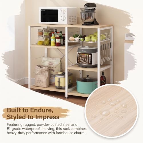 Microwave Stand, 4-Tier Kitchen Storage Rack