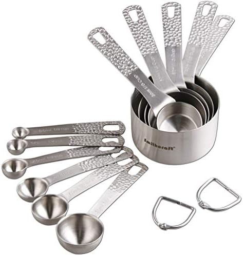 Stainless Steel Measuring Cups and Spoons Set - 5 Cups and 6 Spoons