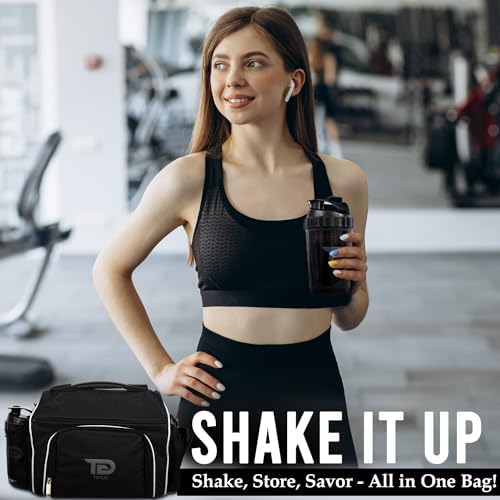 TO GO Meal Prep Bag Insulated Lunch Meals Bag W/6 Portion Control