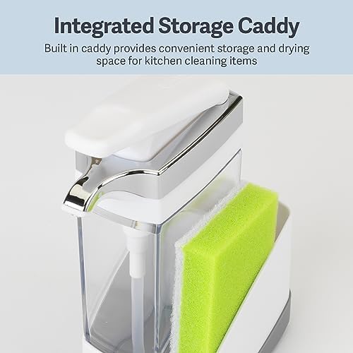 Casabella Sink Sider Solo Soap Pump and Sponge Caddy, White