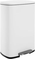 FDW | 13 Gallon Trash Can with Lid | White | Fingerprint-Proof | Made of by FDW